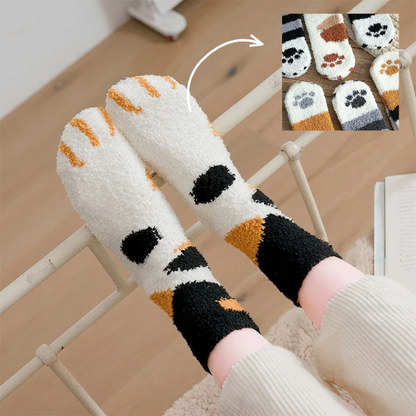Plush Cat Paw Socks