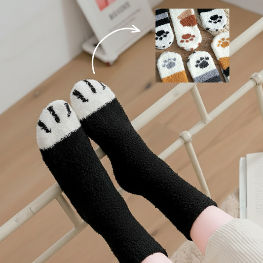 Plush Cat Paw Socks