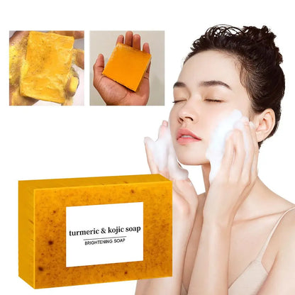 100g Turmeric Hand Made Soap, Lemon Kojic Acid Soap, Shower and Facial Soap  Deep Cleaning For Face Body Skin Care